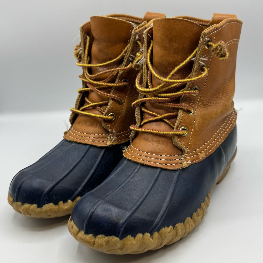 L.L. BEAN Men's Unlined Brown Leather Maine Hunting Shoes Duck Boots Mens 6 USA